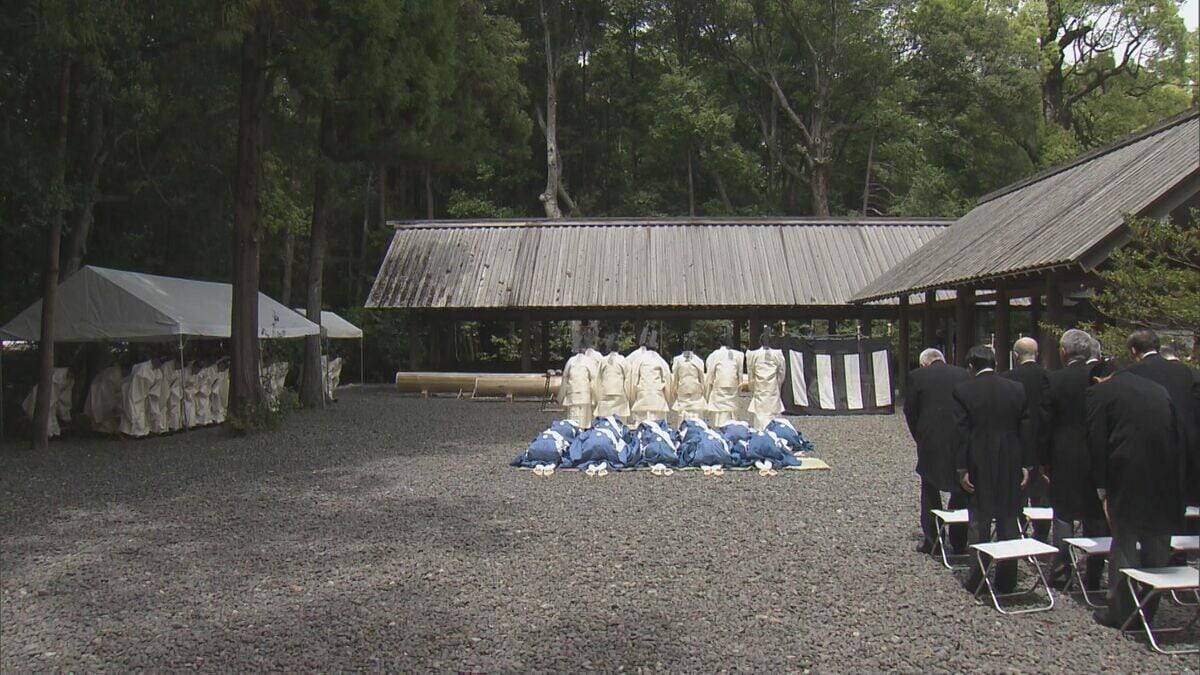 20年に一度行われる「式年遷宮」 に向け伊勢神宮で「木造始祭」 社殿の造営工事の安全を祈願 三重・伊勢市