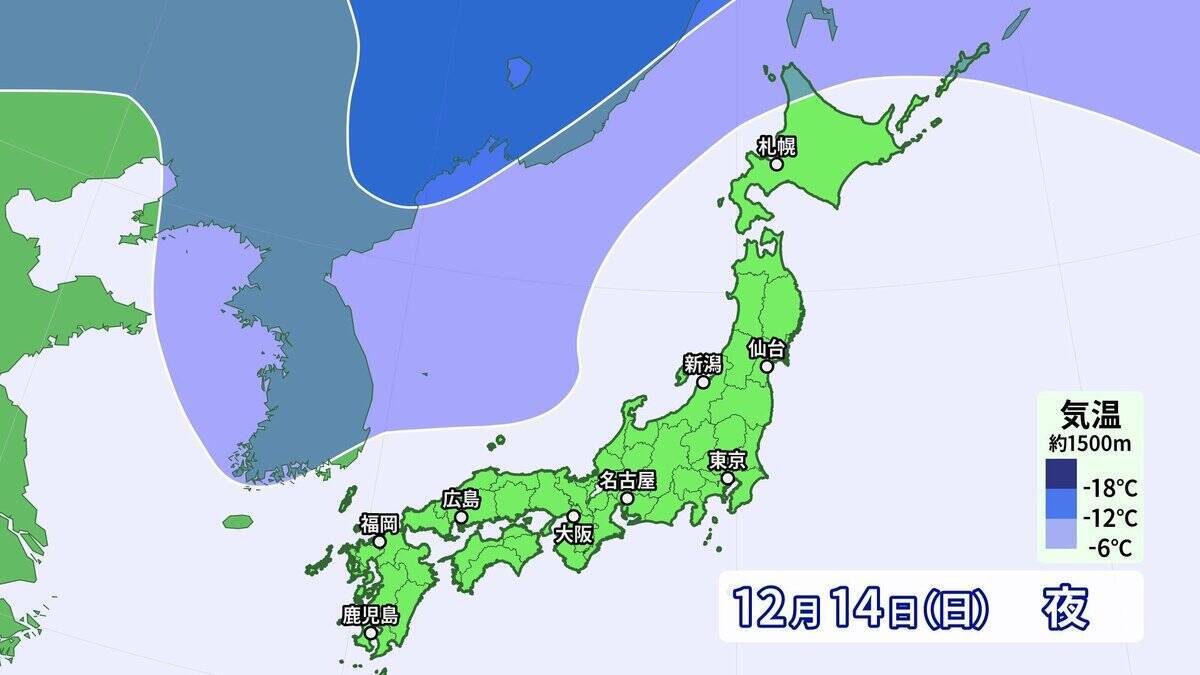 来週は日本列島が真っ赤に…｢10年に一度レベルの高温｣ でも今週末の最高気温は東京8℃ 名古屋9℃予想で“真冬並み” 寒暖差に注意を