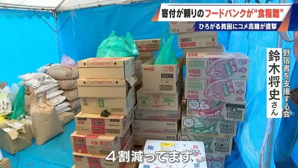 「｢3日前から米が一粒もなくなって…｣ 寄付が頼りのフードバング 物資は年々減り3割減… 広がる貧困を米高騰が直撃」の画像