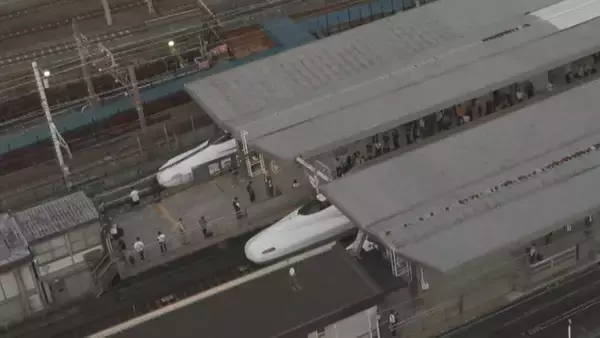 「【速報】東海道新幹線 運転見合わせ 上り｢新大阪→東京｣ 下り｢東京→名古屋」線路内に立ち入った人が列車に接触」の画像