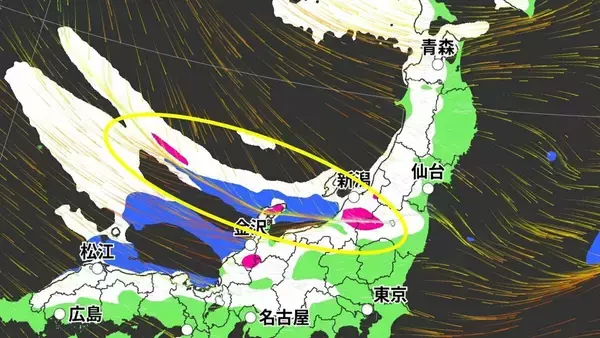 「3連休は名古屋でも｢雪｣ “強烈寒波襲来”で日本海側を中心に大荒れ 24時間予想降雪量は東北地方で100cm･北陸地方で70cm 最新の雪シミュレーション【大雪情報・気象庁】」の画像