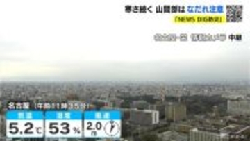 予想最高気温は名古屋･岐阜で8℃ 岐阜の山地では雪も 山間部は雪崩に注意 愛知･岐阜･三重の天気予報（1/27 昼）