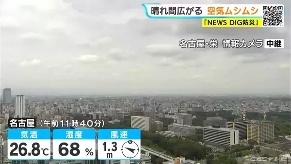 予想最高気温は名古屋･岐阜28℃ 津27℃ 岐阜県山間部を中心に所々で雨 愛知･岐阜･三重の天気予報（7/7 昼）