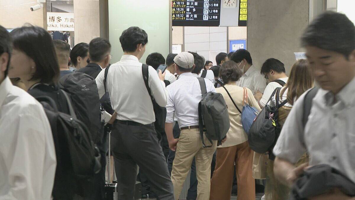 「早く帰りたい」名古屋駅が混雑…東海道新幹線が一時全線で運転見合わせ
