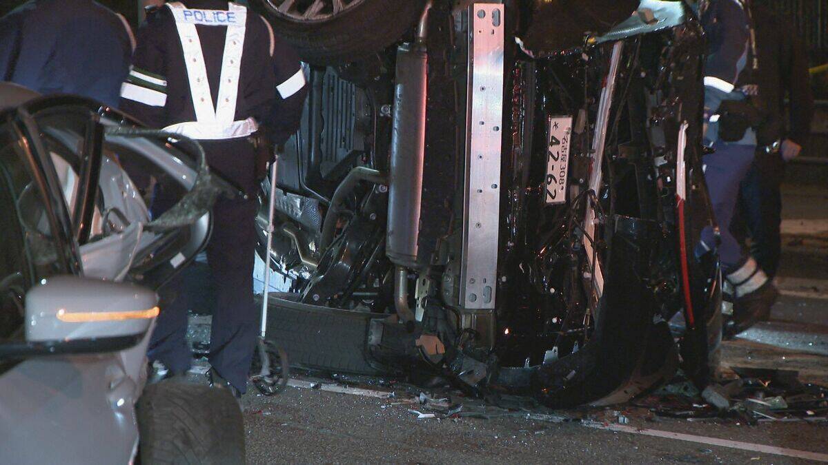 名古屋で信号待ちの車5台に乗用車が突っ込む… 20～50代の男女3人を病院に搬送 千種区