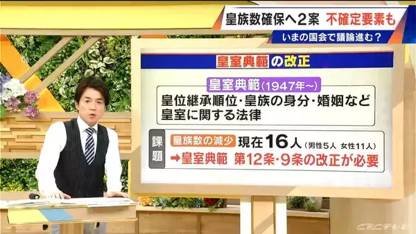 現在16人…皇族数を確保するための2案とは？その際 改正が必要となる｢皇室典範｣とは【大石邦彦解説】