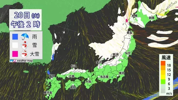 「【大雪情報】あす夜から名古屋などでも雪か 5泊6日の“最長寒波”が襲来 平地も雪目安の寒気が列島に居座る 警報級大雪のおそれも 最新の雪シミュレーション」の画像