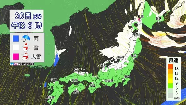 「【大雪情報】あす夜から名古屋などでも雪か 5泊6日の“最長寒波”が襲来 平地も雪目安の寒気が列島に居座る 警報級大雪のおそれも 最新の雪シミュレーション」の画像