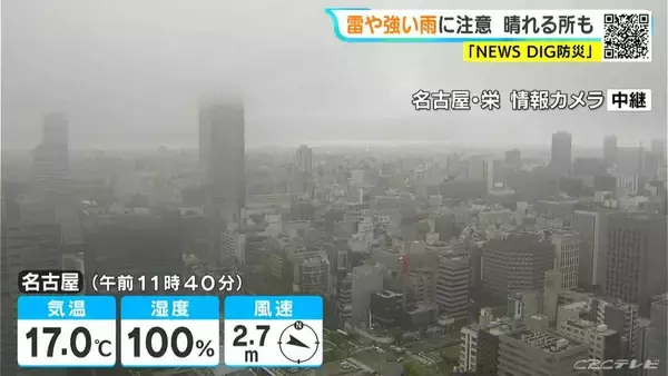 雷や強い雨に注意 いつどこで降る？最新の雨シミュレーション あすは晴れて夏日の所も 愛知･名古屋･岐阜･三重の天気予報（5/1 昼）