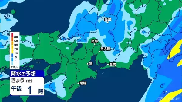 「雷や強い雨に注意 いつどこで降る？最新の雨シミュレーション あすは晴れて夏日の所も 愛知･名古屋･岐阜･三重の天気予報（5/1 昼）」の画像
