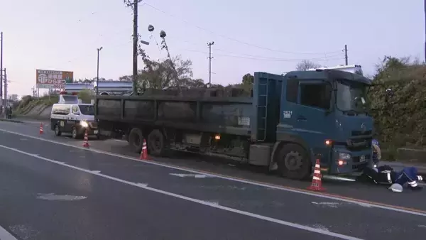 「30代くらいの男性がトラックにはねられ死亡 トラックを運転していた男逮捕 愛知・知多市の県道46号」の画像