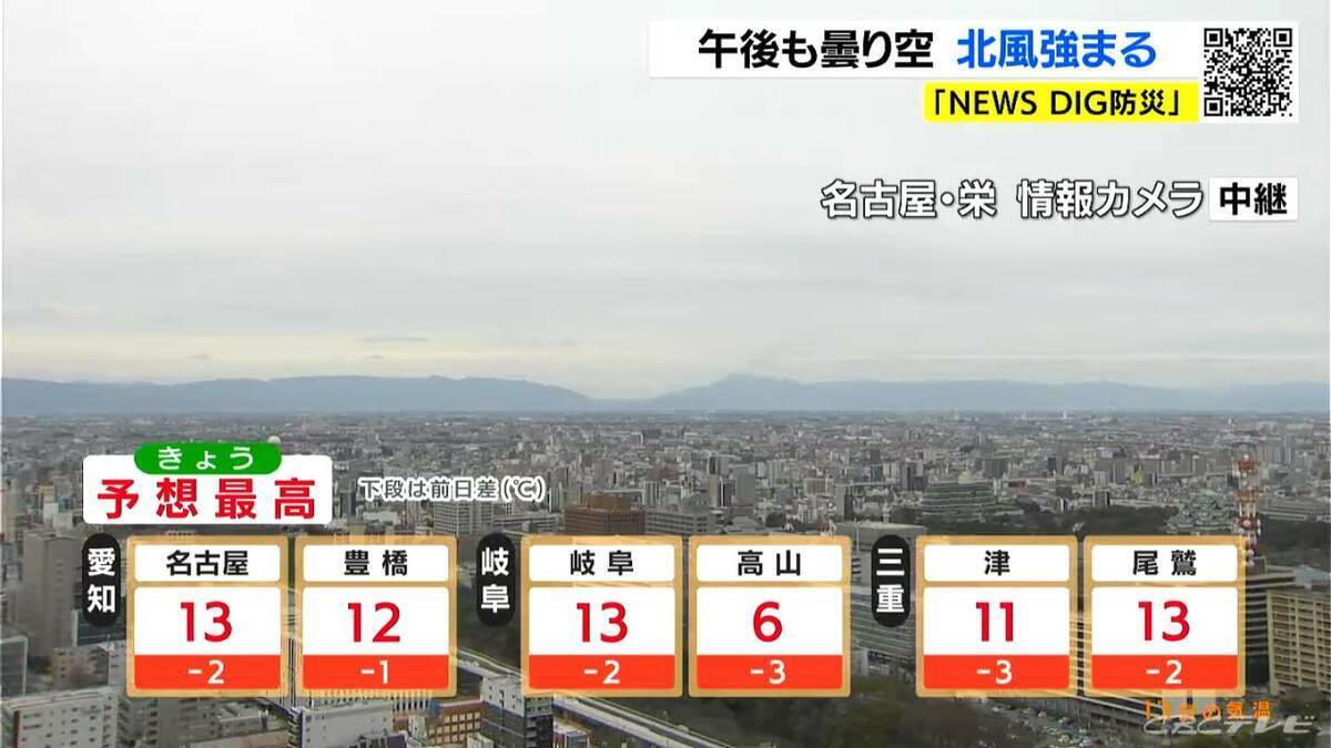 週末は広く晴れ過ごしやすい陽気に 水曜日以降はすっきりしない天気 きょうの予想最高気温は名古屋･岐阜13℃ 愛知･岐阜･三重の天気予報（3/13 昼）