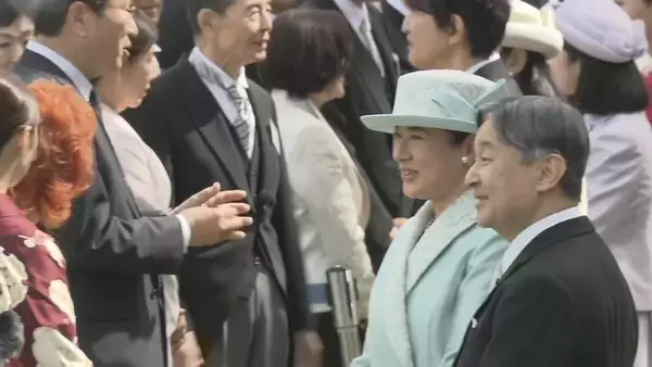 「園遊会に出席した“りくりゅう” ここでも仲良く…木原選手が三浦選手の帯をなおす場面が 両陛下から激励のお言葉も」の画像