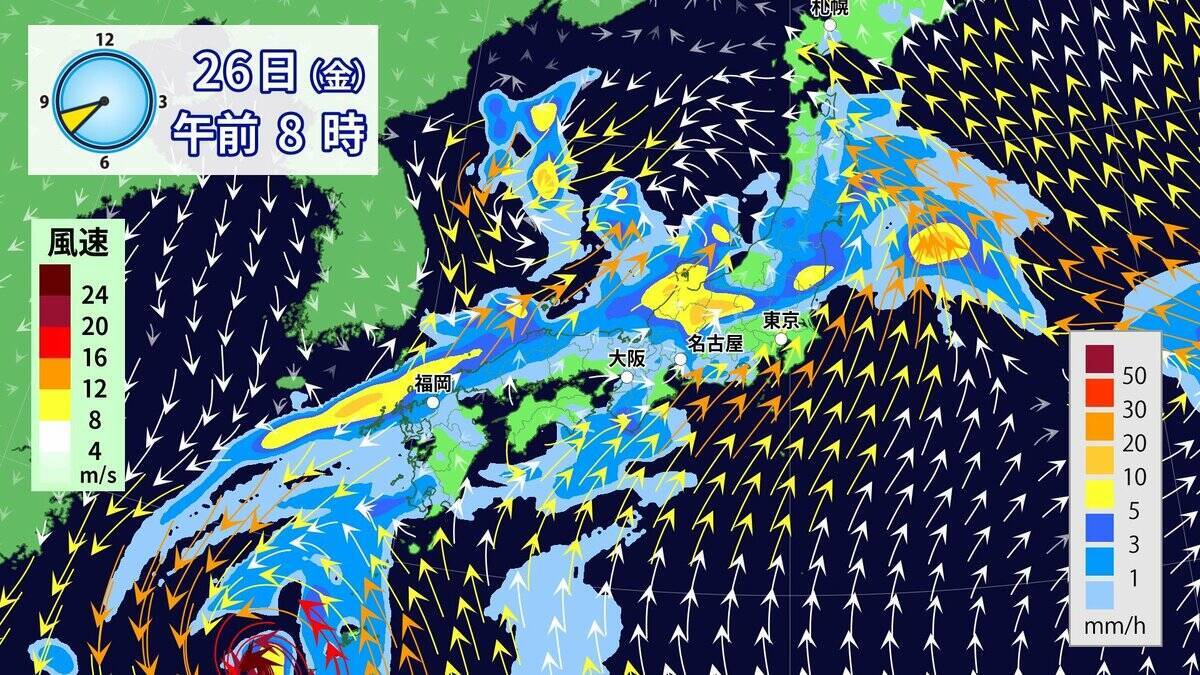 “ダブル台風” 東海地方への影響は？台風7号は 27日（土）に最接近か 雨･風シミュレーション 進路予想・気象情報