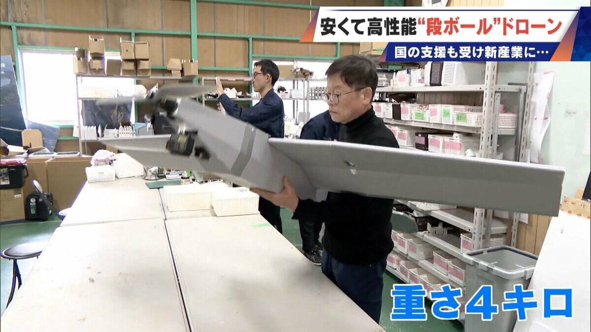 時速120キロで飛ぶ“段ボール!? 修理はガムテープで 安い･軽い･高性能な国産ドローン 災害時の捜索や“防衛装備”への期待も