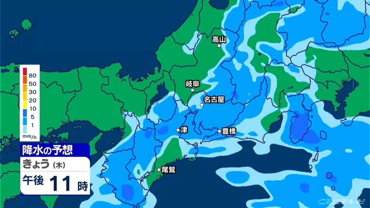 東海地方 あす･あさっては晴れ間も…所々で雨 きょう午後も激しい雨に注意 最新の雨シミュレーション 愛知･名古屋･岐阜･三重の天気予報（5/21 昼）