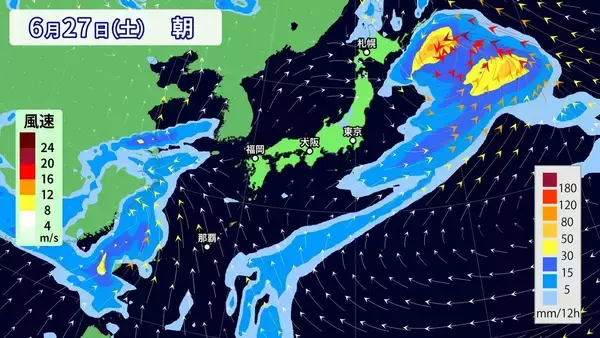 「【台風情報】台風7号｢メーカラー｣ の進路は？非常に強い勢力まで発達 梅雨前線を刺激し大雨のおそれ？雨･風シミュレーション」の画像