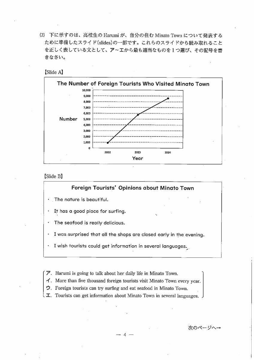 三重県立高校入試2026 後期選抜｢英語｣の試験問題･解答（令和8年度）