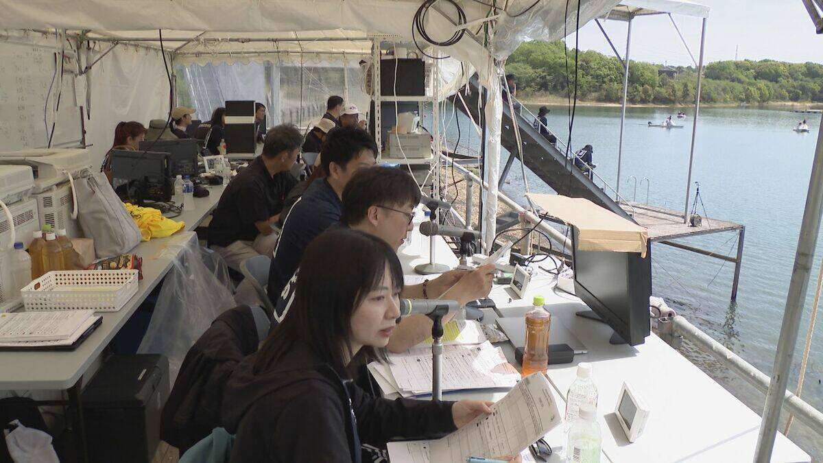アジア大会に向け“カヌー競技”のテスト大会 三好池カヌー競技場 組織委が運営手順など確認