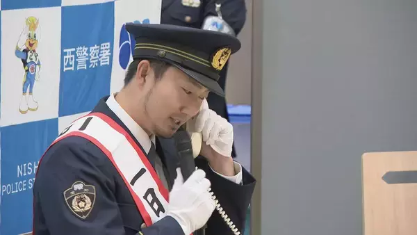 「中日･藤嶋健人投手(27) ｢お金の話が出たら相談を｣ 一日警察署長に就任 特殊詐欺の手口実演し注意呼びかけ 愛知」の画像