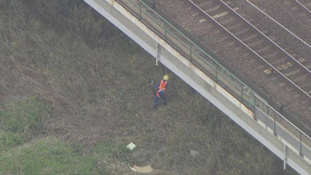JR東海道線 岡崎～刈谷の上下線で一時運転見合わせ 線路内の石が高架下に落ち くぼみができたか あわせて28本運休 約7500人に影響