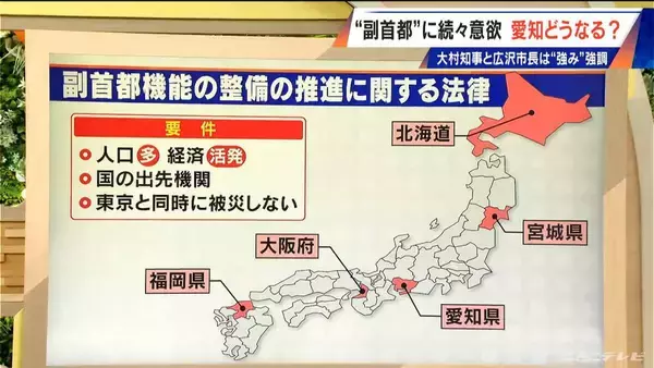 “副首都”に続々意欲 愛知は関連法成立後10分で名乗りも…指定される可能性は？ 大阪・福岡・宮城・北海道なども意欲