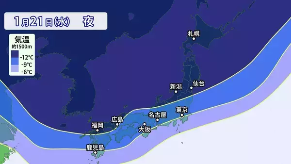「【雪情報】名古屋などでも雪か “今季最強＆最長寒波”が襲来 平地も雪目安の寒気が列島に居座る  警報級大雪のおそれも 春の陽気から一転… 来週は“極寒” 最新の雪シミュレーション」の画像