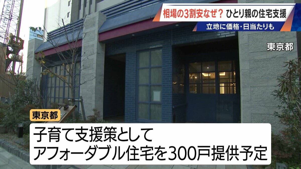 2LDKで4万8000円も 相場より3割安い“アフォーダブル住宅” シングルマザーの住宅支援 日当たりや間取りにもこだわりが