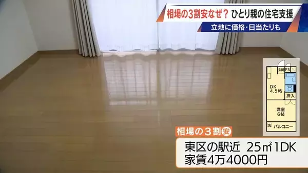 「2LDKで4万8000円も 相場より3割安い“アフォーダブル住宅” シングルマザーの住宅支援 日当たりや間取りにもこだわりが」の画像