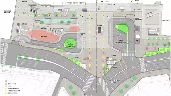 「名古屋駅東側･駅前広場のデザイン画を公表 リニア開業に向け2030年代後半の完成目指す 名鉄の“名駅再開発計画”見直しの影響はなし 名古屋市」の画像