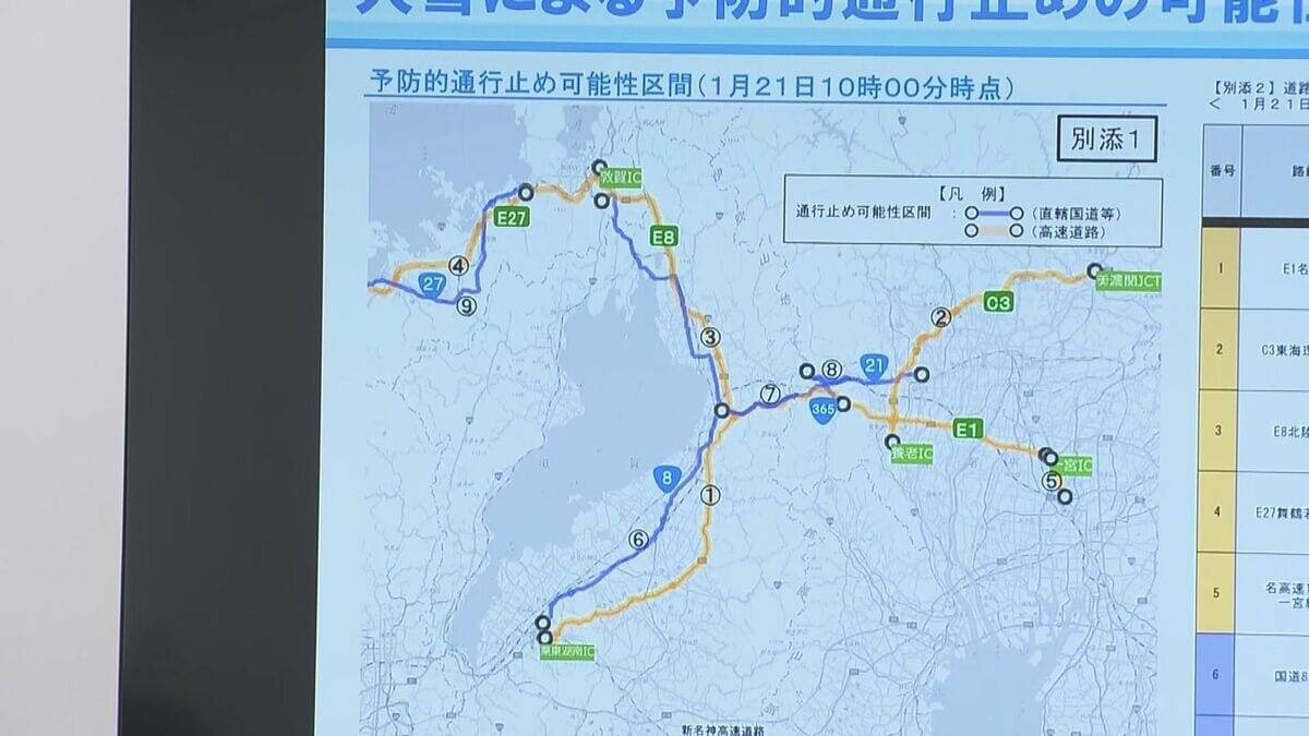 過去には車内でドライバーが死亡した事例も…“今季最強･最長寒波” 高速道路などでの立ち往生に厳重警戒