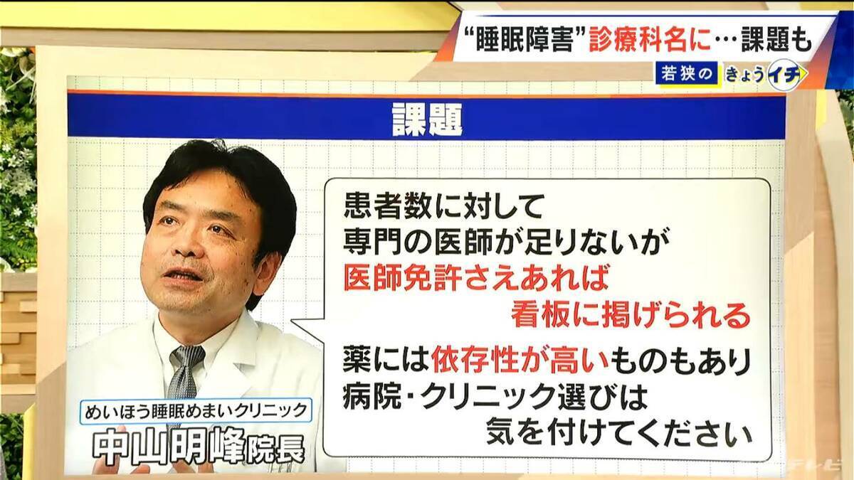 5人に1人が悩みを抱える“睡眠” 6月から｢睡眠障害｣が診療科名に 根本的な治療が受けやすくなる期待 一方で専門医足りず｢0｣の都道府県も…