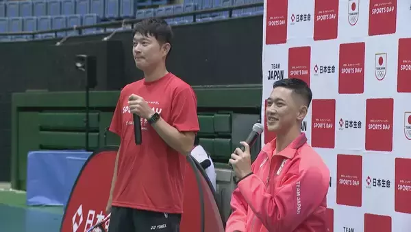 車いすテニス小田凱人選手(19) 愛知県体育館でスポーツ教室 刈谷市出身の近藤大生選手(43)と共に 地球温暖化対策も学ぶ