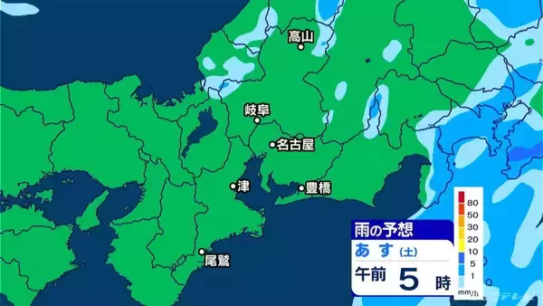「東海地方 今夜は雨予想 雨脚強まる所も… いつどこで降る？最新の雨シミュレーション 愛知･名古屋･岐阜･三重の天気予報（3/6 昼）」の画像