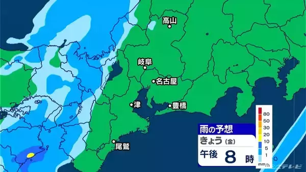 「東海地方 今夜は雨予想 雨脚強まる所も… いつどこで降る？最新の雨シミュレーション 愛知･名古屋･岐阜･三重の天気予報（3/6 昼）」の画像
