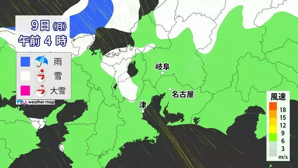 「【東海地方の雪情報】名古屋も雪か 週末は2泊3日の寒波が… 愛知･岐阜･三重で雪予想  最新の気象情報 雪シミュレーション」の画像