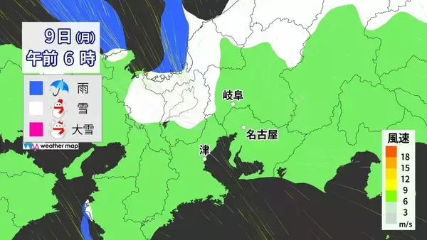 「【東海地方の雪情報】名古屋も雪か 週末は2泊3日の寒波が… 愛知･岐阜･三重で雪予想  最新の気象情報 雪シミュレーション」の画像