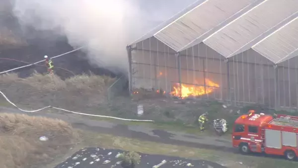 「【速報】｢火と黒煙が見える｣ 愛知･みよし市で火事 延焼中 燃えているのは倉庫か けが人の有無など確認中」の画像