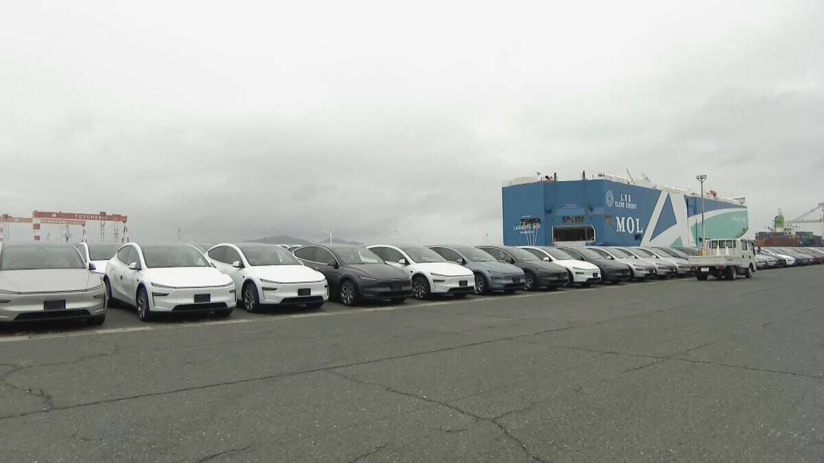 自動車輸入台数33年連続日本一の愛知･三河港 アメリカの電気自動車｢テスラ｣本格輸入始まる ｢ここから西日本をカバーしていく｣