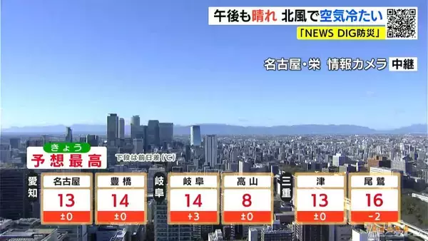 「東海地方 週末は広く雨予想 気温は平年より5℃ほど高いため山間部も雨か 来週水曜日や木曜日も雨の見込み 愛知･名古屋･岐阜･三重の天気予報（12/18･昼）」の画像