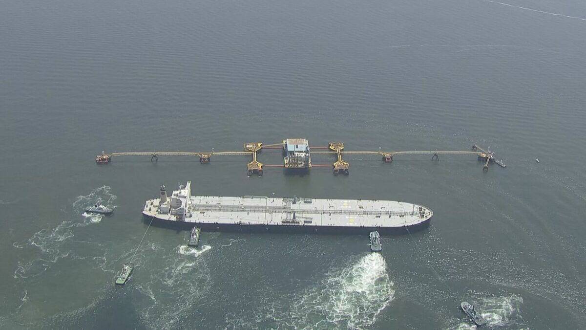 ｢出光丸｣ 名古屋港に到着 ホルムズ海峡通過の原油タンカー サウジアラビアから約200万バレル運ぶ 中東情勢悪化後初めて日本に 2日ほどかけ海底パイプラインで｢出光興産｣製油所へ
