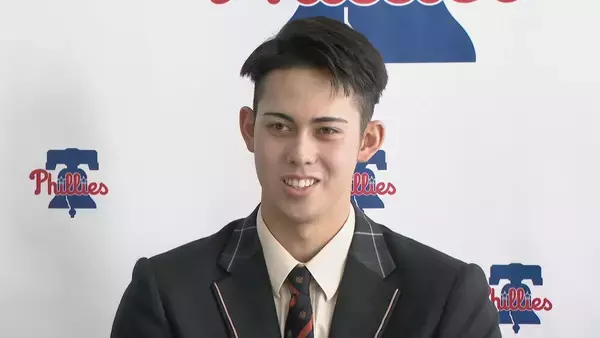「｢大谷選手から三振を取りたい｣ 愛知の高校生がアメリカのメジャーリーグ｢フィリーズ｣とマイナー契約 誉高校のモレチ･アレシャンドレ投手」の画像