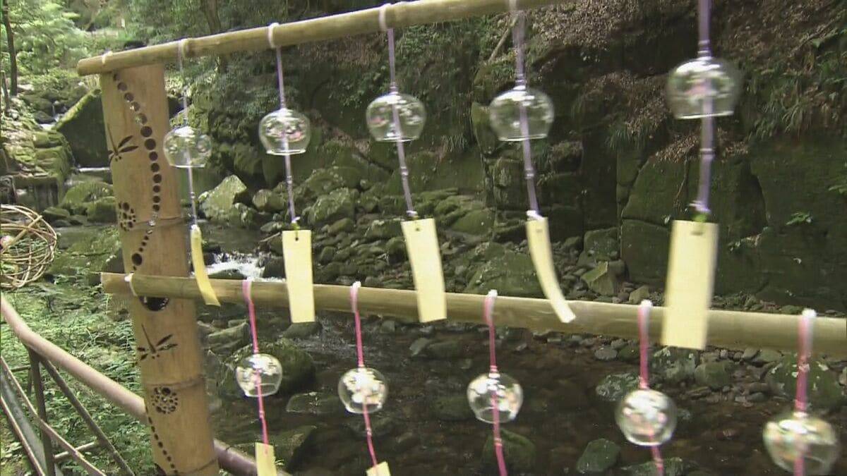 三重の避暑地に約2000個の風鈴 ｢美しくて音がすごくきれい｣｢風情があっていい｣ 9月23日まで設置 名張市の赤目四十八滝