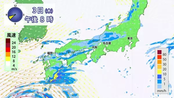 「東海地方は広く雨 非常に激しい雨も 今後の雨シミュレーション 愛知･名古屋･岐阜･三重の天気予報（9/3）」の画像