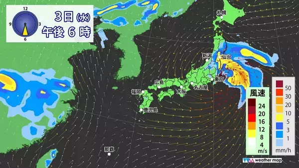 「【台風情報】台風6号チャンミーの進路 あさって(水)にかけて西日本～東日本へ接近おそれ 雨･風シミュレーション 気象庁」の画像
