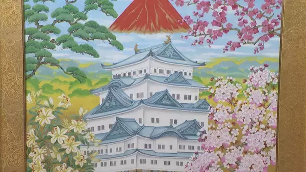 「俳優・画家のあいはら友子さんが"赤富士"をテーマに絵画展 2月末で閉店する名鉄百貨店での展示に｢名古屋が大好き。今回の絵画展は格別｣」の画像