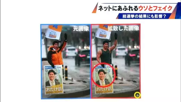 「ネット上の“フェイク”が選挙を左右⁉ AIのウソをAIが見破る時代 0.13秒の“異変”見逃さず… 肉眼では判別不能なフェイク画像も判定」の画像