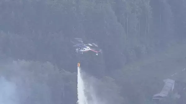 岐阜・恵那市の山林で火事 「煙と炎が上がった」との119番通報 男性が火を消そうとして手にやけど 約4時間後に消し止められる