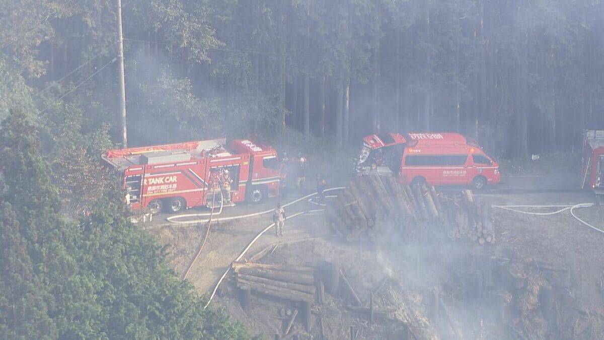 岐阜・恵那市の山林で火事 「煙と炎が上がった」との119番通報 男性が火を消そうとして手にやけど 約4時間後に消し止められる