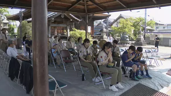 「原爆投下から81年 愛知･北名古屋市で“平和を祈る鐘” ｢他の国の人たちも平和になってほしい｣ 市長や地元のボーイスカウトらが黙とう」の画像